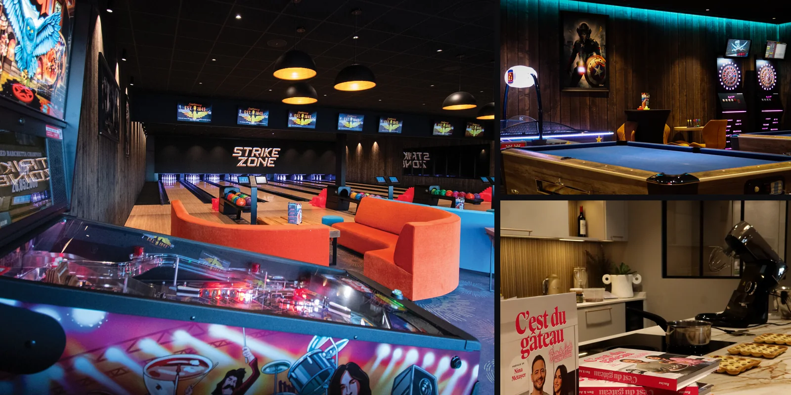 Salle de bowling et billard du Strike Zone et showroom Ixina Longwy, deux lieux accompagnés par Aurae