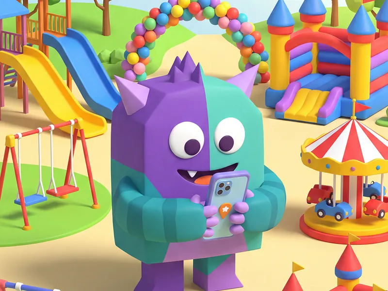 Mascotte de l'application KidiSpot, guide d'activités familiales en Lorraine, au Luxembourg et en Belgique